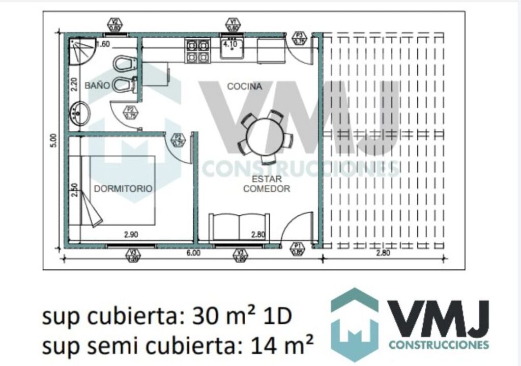 Planos Vivienda prefabricada MR101
