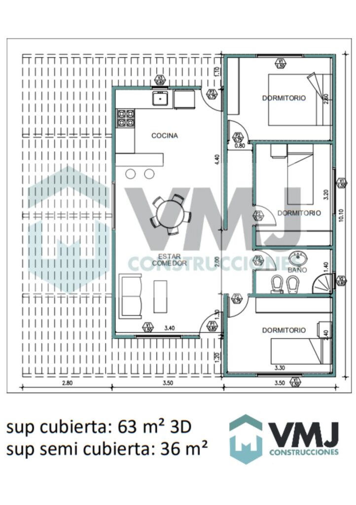 Planos Vivienda Prefabricada MR104